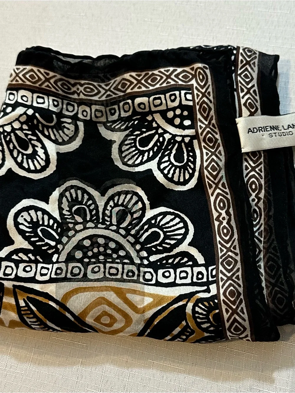 Adrienne Landau 100% Silk Floral Scarf